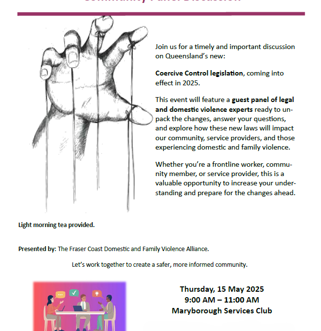 Community Panel Discussion: Coercive Control – Understanding the New Laws